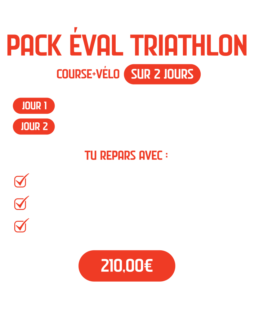 Pack Éval Triathlon PaceLab sur 2 jours : test course à pied et test vélo